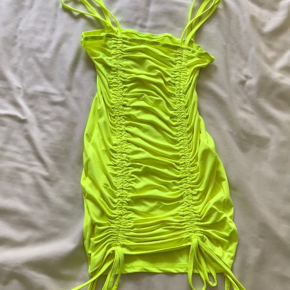 Neon Pleated Bandage Dress - Picture 2 of 6